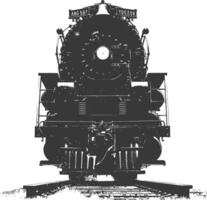 AI generated Silhouette locomotive black color only vector