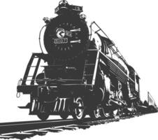 AI generated Silhouette locomotive black color only vector