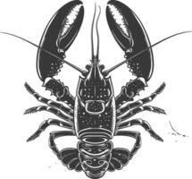 AI generated Silhouette lobster black color only vector