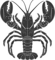 AI generated Silhouette lobster black color only vector