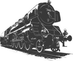 AI generated Silhouette locomotive black color only vector