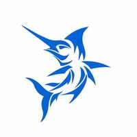 graphic vector illustration of tribal art design blue marlin fish