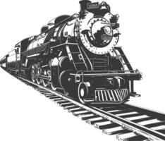 AI generated Silhouette locomotive black color only vector