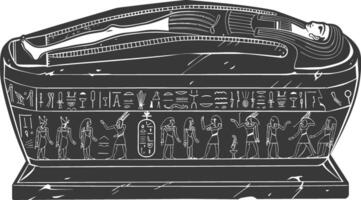 AI generated Silhouette ancient egypt sarcophagus black color only vector