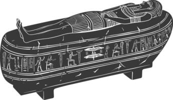 ai generado silueta antiguo Egipto sarcófago negro color solamente vector