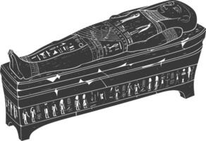 ai generado silueta antiguo Egipto sarcófago negro color solamente vector
