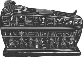 AI generated Silhouette ancient egypt sarcophagus black color only vector