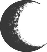 AI generated Silhouette Crescent Moon black color only vector