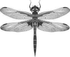 AI generated Silhouette Dragonfly black color only full body vector