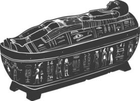 AI generated Silhouette ancient egypt sarcophagus black color only vector