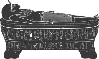 AI generated Silhouette ancient egypt sarcophagus black color only vector