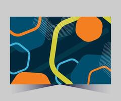 abstract geometric pattern with orange, blue and yellow lines vector