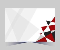 a white and red business card with a triangle design vector
