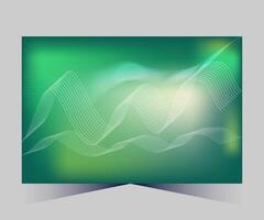 abstract background with green waves and light vector