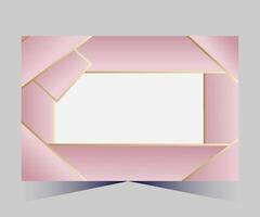 a pink and gold frame with a gold border vector