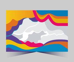 a colorful abstract background with waves and clouds vector