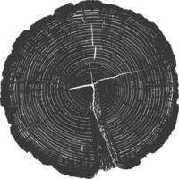 AI generated Silhouette Tree rings black color only vector