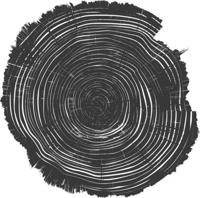 AI generated Silhouette Tree rings black color only