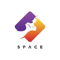 Space logo template with rocket creative concept simple style Premium Vector Part 4