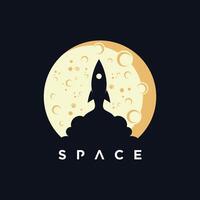 Space logo template with rocket creative concept simple style Premium Vector Part 5