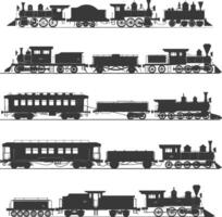 AI generated Silhouette train black color only full vector