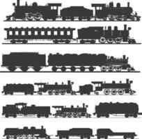 AI generated Silhouette train black color only full vector