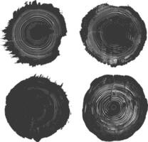 AI generated Silhouette Tree rings black color only vector