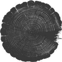 AI generated Silhouette Tree rings black color only vector