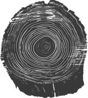 AI generated Silhouette Tree rings black color only vector