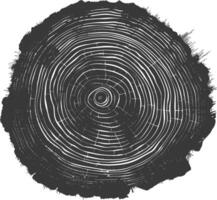 AI generated Silhouette Tree rings black color only vector