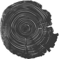 AI generated Silhouette Tree rings black color only vector