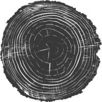 AI generated Silhouette Tree rings black color only vector