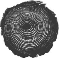 AI generated Silhouette Tree rings black color only vector