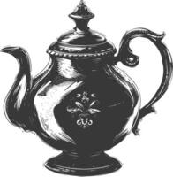 AI generated Silhouette teapot black color only vector