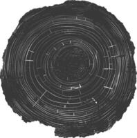 AI generated Silhouette Tree rings black color only vector