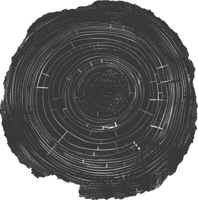 AI generated Silhouette Tree rings black color only