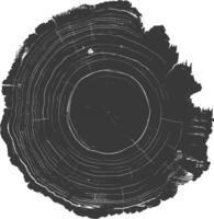 AI generated Silhouette Tree rings black color only vector