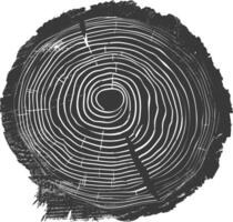 AI generated Silhouette Tree rings black color only vector