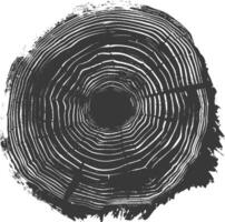 AI generated Silhouette Tree rings black color only vector