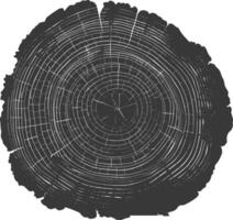 AI generated Silhouette Tree rings black color only vector