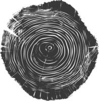 AI generated Silhouette Tree rings black color only vector