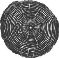 AI generated Silhouette Tree rings black color only vector