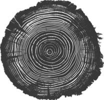 AI generated Silhouette Tree rings black color only vector