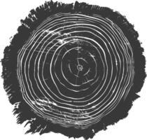 AI generated Silhouette Tree rings black color only vector