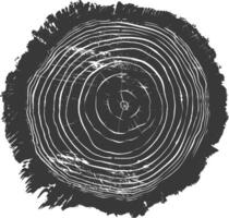 AI generated Silhouette Tree rings black color only vector