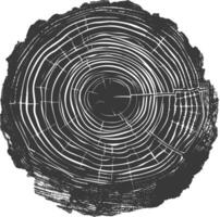 AI generated Silhouette Tree rings black color only vector