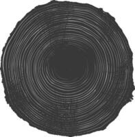 AI generated Silhouette Tree rings black color only vector