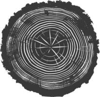 AI generated Silhouette Tree rings black color only vector