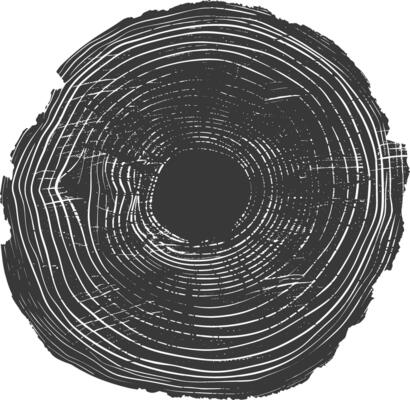AI generated Silhouette Tree rings black color only