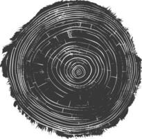 AI generated Silhouette Tree rings black color only vector